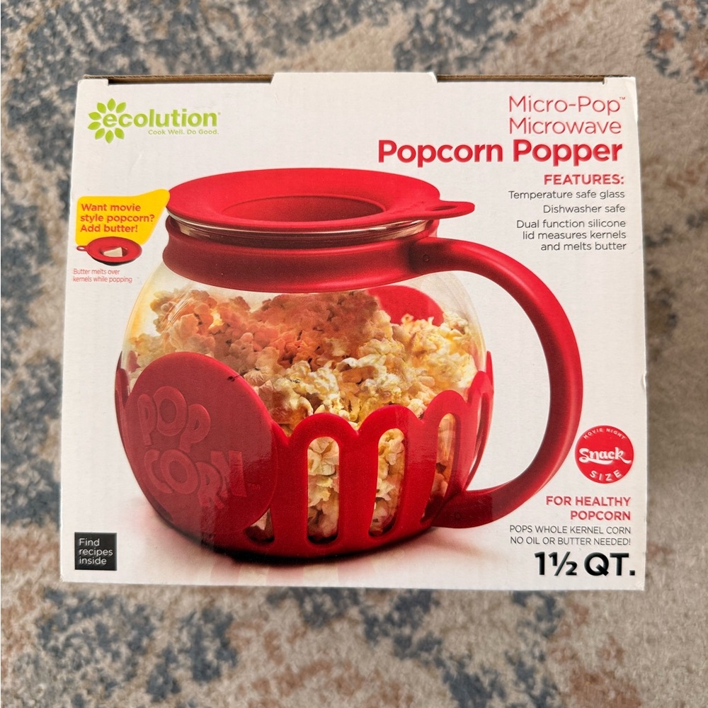 NWT Ecolution Red Microwave Popcorn Popper - Picture 2 of 3